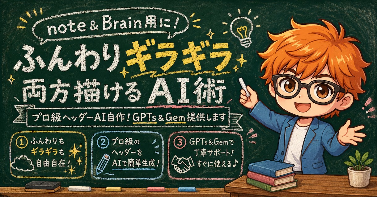黒板・授業風のnote・Brain用ヘッダー画像作例